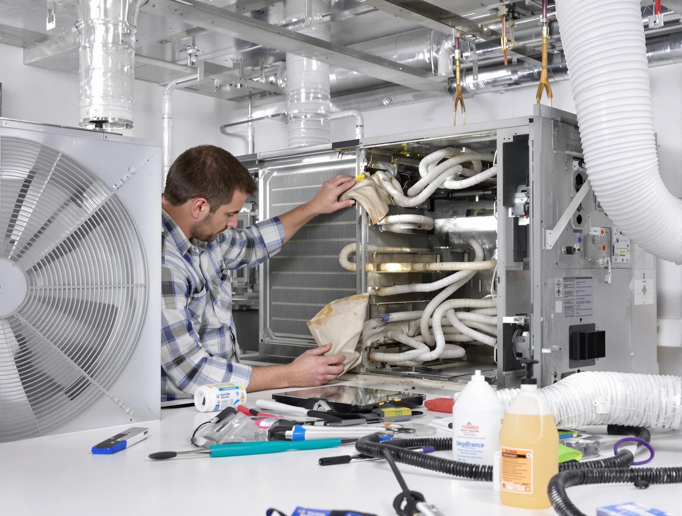 Castle Rock Air Duct Cleaning specialist performing precision AC coil cleaning in Castle Rock