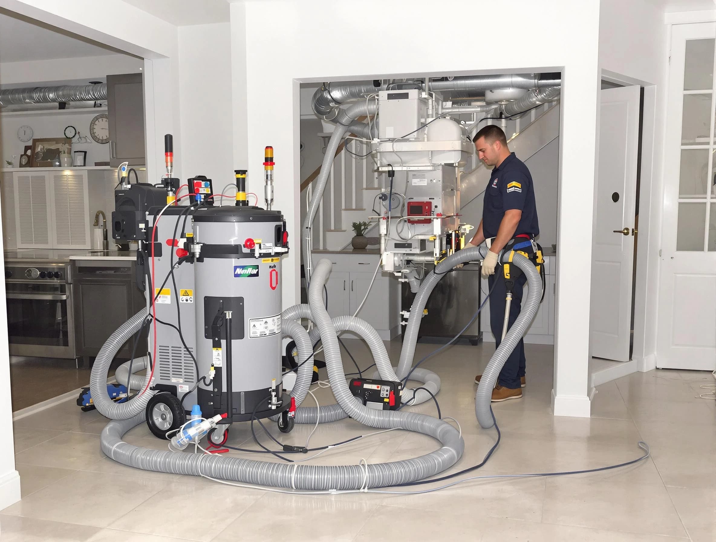 Castle Rock Air Duct Cleaning technician operating negative pressure cleaning equipment for thorough duct maintenance in Castle Rock
