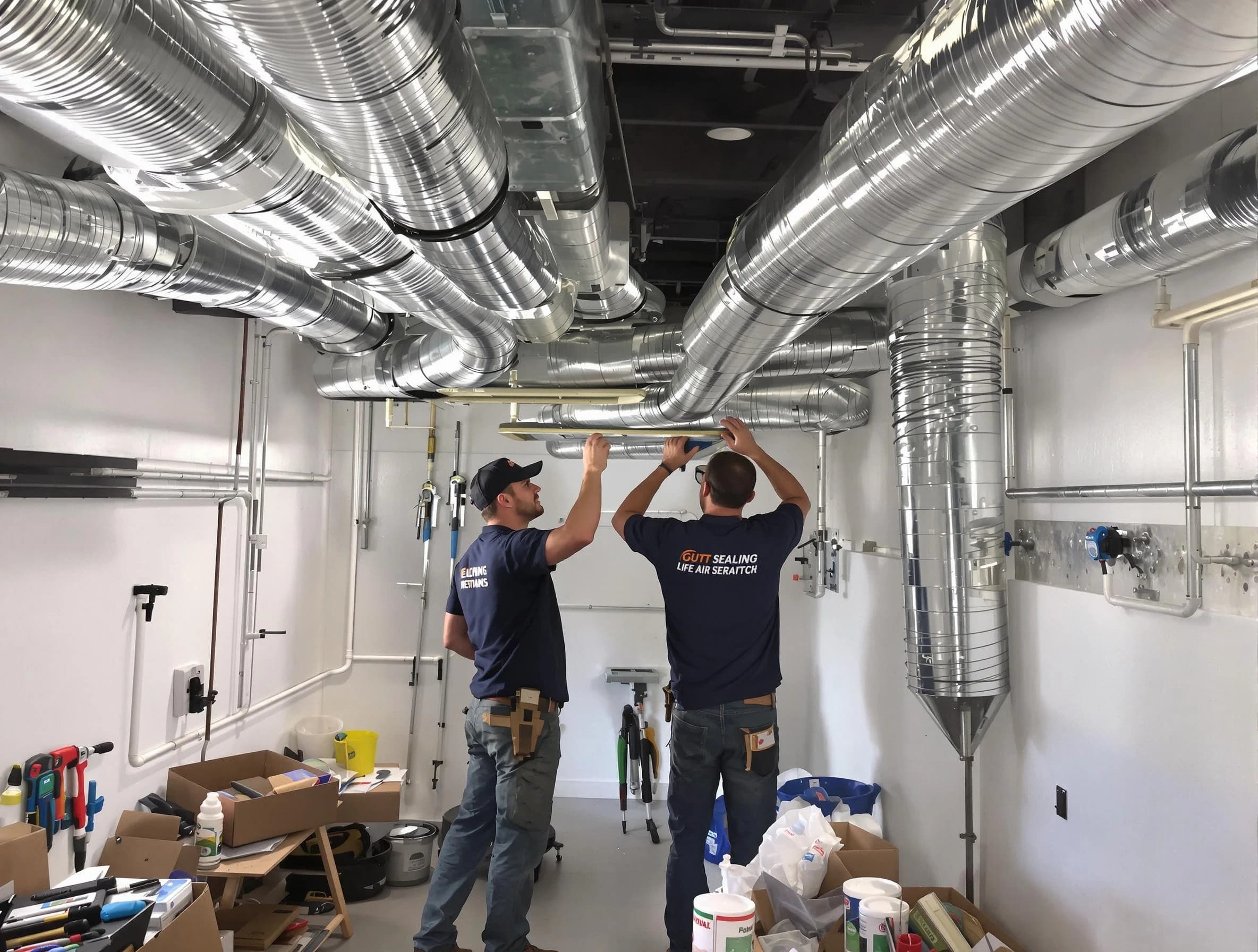Castle Rock Air Duct Cleaning technician applying professional duct sealing solutions in Castle Rock