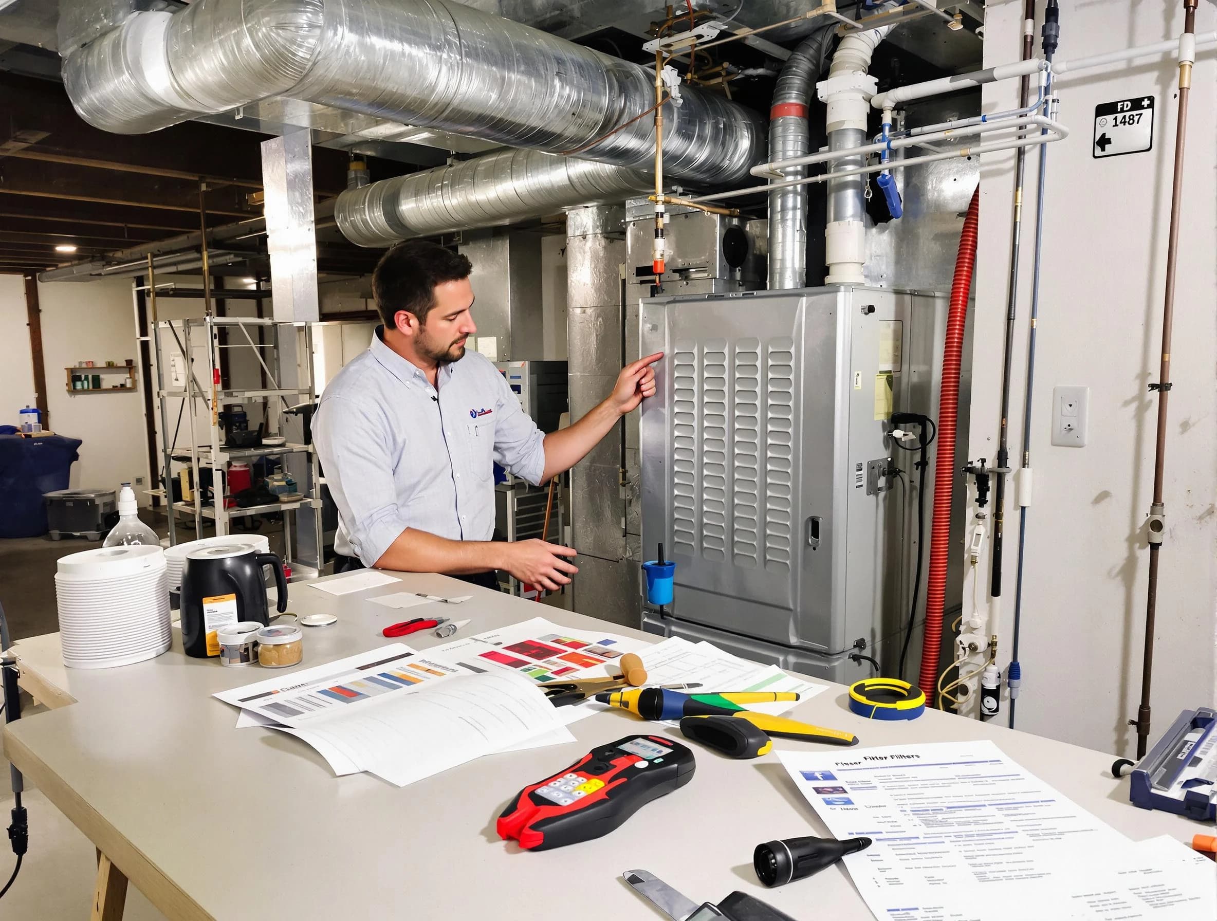 Castle Rock Air Duct Cleaning inspector conducting detailed filter system evaluation using professional diagnostic tools in Castle Rock