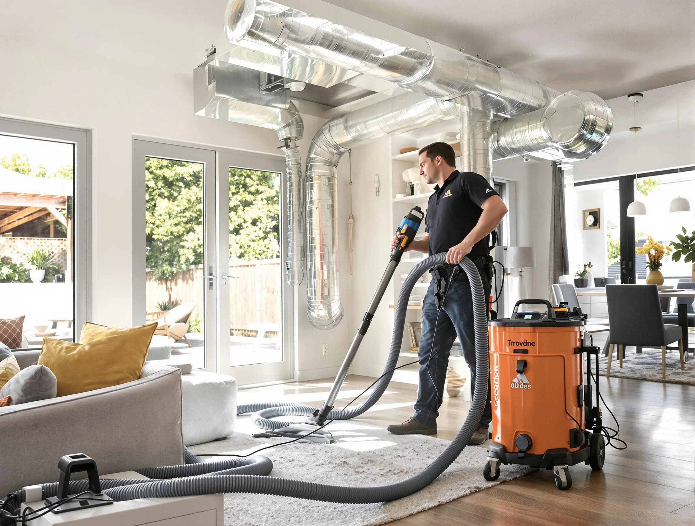 Castle Rock Air Duct Cleaning specialist performing thorough residential duct cleaning using advanced equipment in Castle Rock