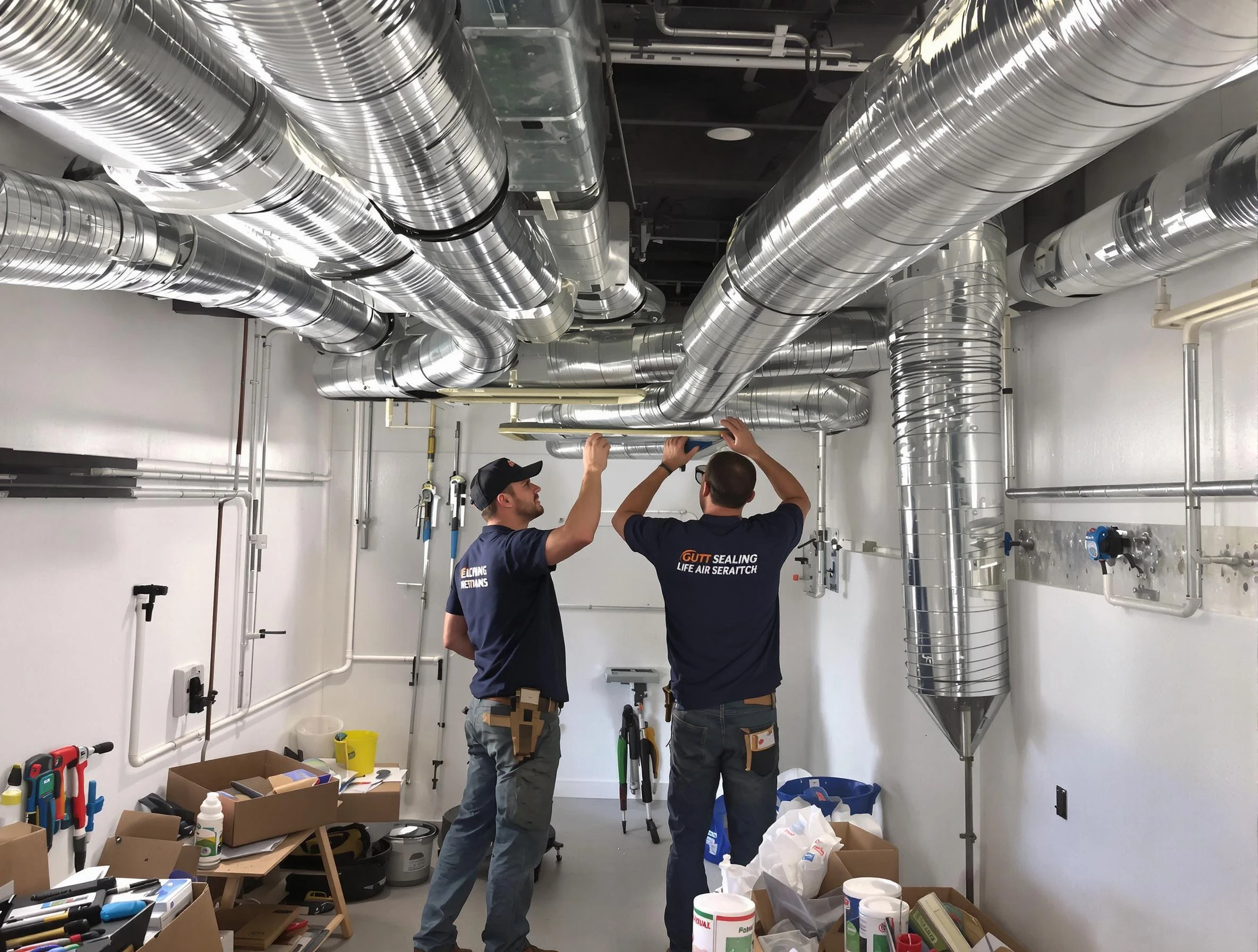 Castle Rock Air Duct Cleaning technician applying professional duct sealing solutions in Castle Rock
